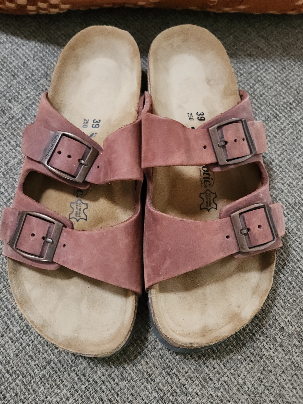 Aerothotics Leather Rusted Rose Suede High Arch Arizona Sandals 250 Orthotic 8